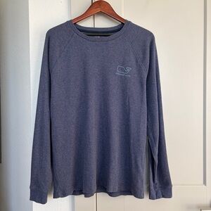 VINEYARD VINES WAFFLE KNIT LONG SLEEVE BLUE T-SHIRT MEN’S LARGE